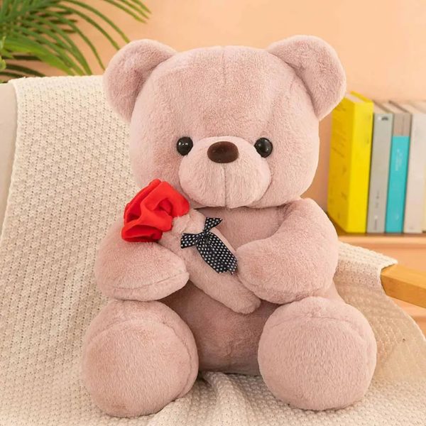 25cm Rose Teddy Bear Plush Toy Romantic Gift for Valentine's Day