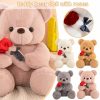 25cm Rose Teddy Bear Plush Toy Romantic Gift for Valentine's Day