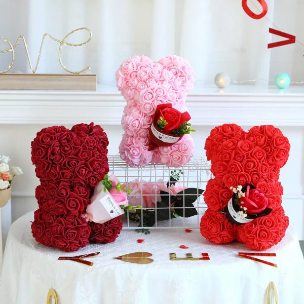 25cm Teddy Rose Bear with Lighted Box Artificial Flower Gift for Valentine's Day and Special Occasions 25cm Teddy Rose Bear with Lighted Box Artificial Flower Gift for Valentine's Day and Special Occasions