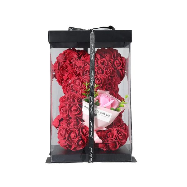 25cm Teddy Rose Bear with Lighted Box Artificial Flower Gift for Valentine's Day and Special Occasions 25cm Teddy Rose Bear with Lighted Box Artificial Flower Gift for Valentine's Day and Special Occasions