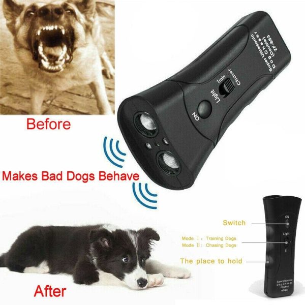 3-in-1 Anti-Barking Device Ultrasonic Repeller & LED Light 3-in-1 Anti-Barking Device Ultrasonic Repeller & LED Light
