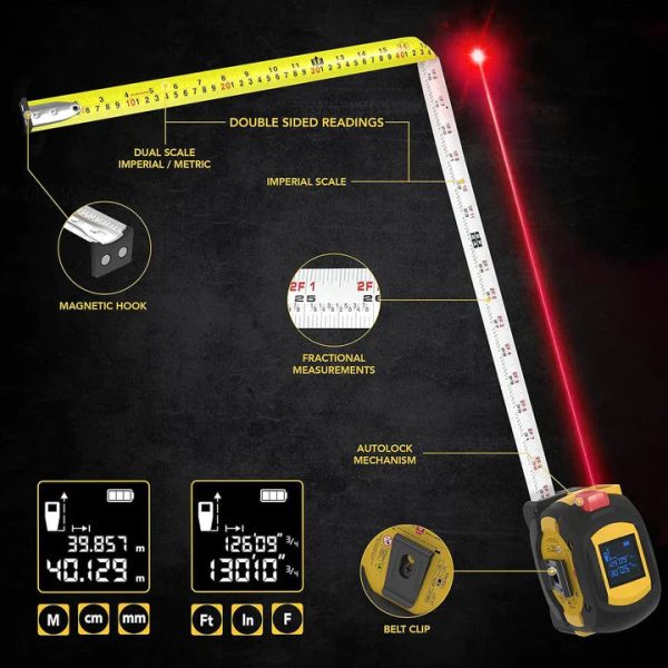 3-In-1 Digital Laser Measuring Tape 3-In-1 Digital Laser Measuring Tape
