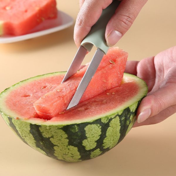 3-in-1 Stainless Steel Watermelon Cutter & Fork