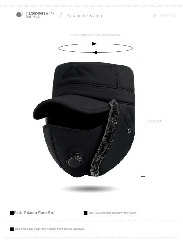 3 In 1 Thermal Face Mask Earmuffs Cap 3 In 1 Thermal Face Mask Earmuffs Cap