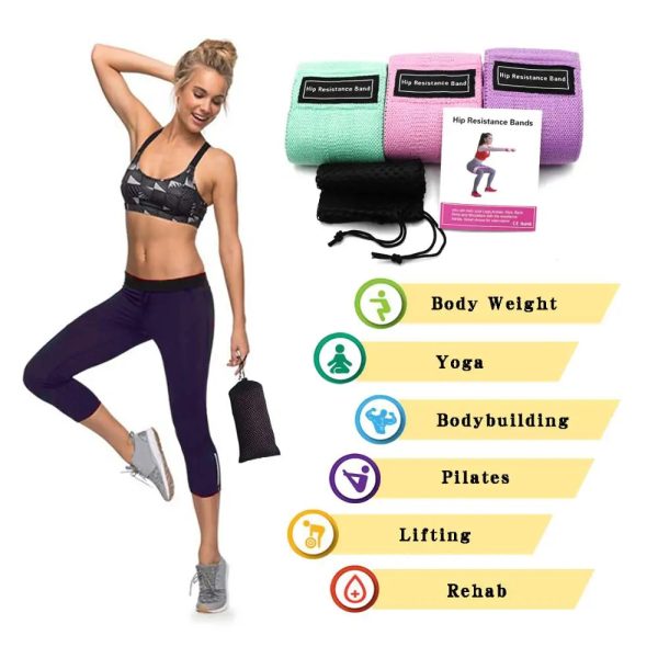 3-Piece Fitness Resistance Rubber Bands