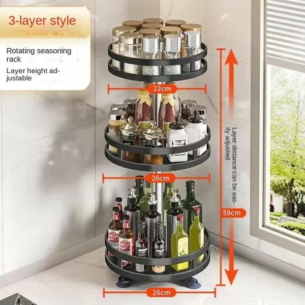 360 Rotating Spice Rack Organizer