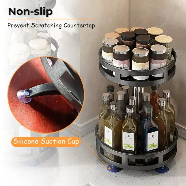 360 Rotating Spice Rack Organizer
