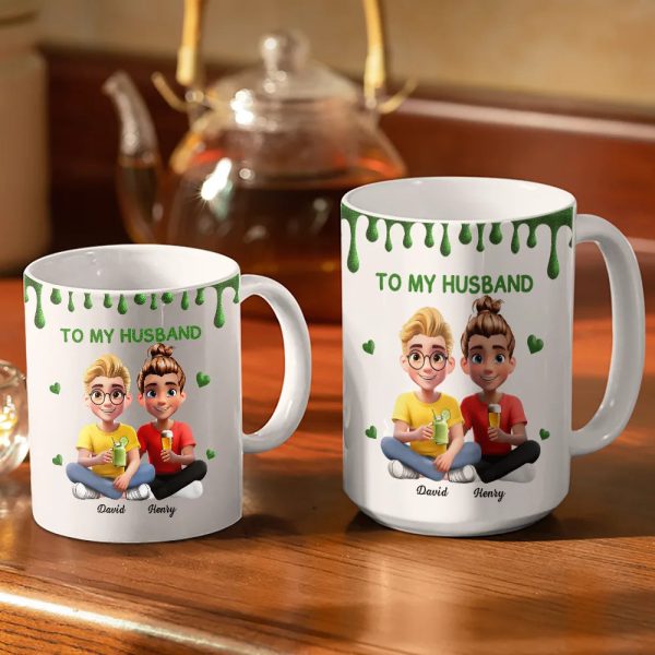 3D Effect Couple Meeting You Marrying You - Personalized White Edge-to-Edge Mug