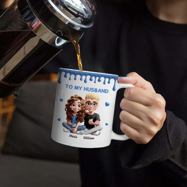 3D Effect Couple Meeting You Marrying You - Personalized White Edge-to-Edge Mug