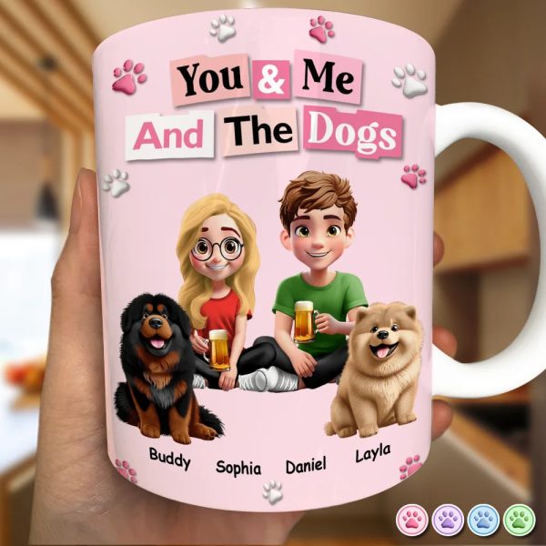 3D Effect Couple You & Me And The Dogs Cats - Personalized White Edge-to-Edge Mug 3D Effect Couple You & Me And The Dogs Cats - Personalized White Edge-to-Edge Mug