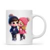 3D Effect Cute Cartoon Couple Walking Personalized Mug, Perfect Valentine'Day Gift for him, Gift for her