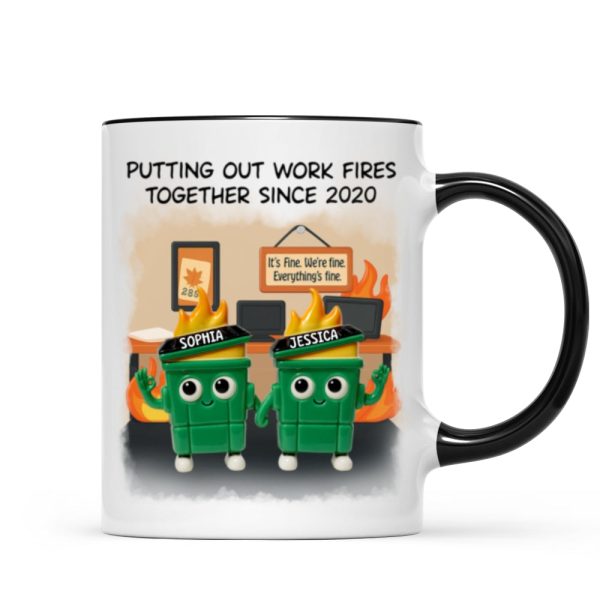 3D Effect Dumpster Fires In Office Scene - Personalized Mug - Funny Gift For Colleagues, Work Besties 3D Effect Dumpster Fires In Office Scene - Personalized Mug - Funny Gift For Colleagues, Work Besties
