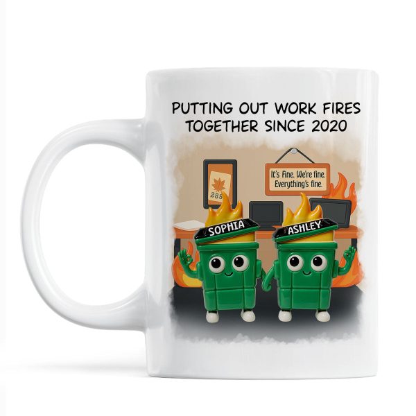 3D Effect Dumpster Fires In Office Scene - Personalized Mug - Funny Gift For Colleagues, Work Besties 3D Effect Dumpster Fires In Office Scene - Personalized Mug - Funny Gift For Colleagues, Work Besties