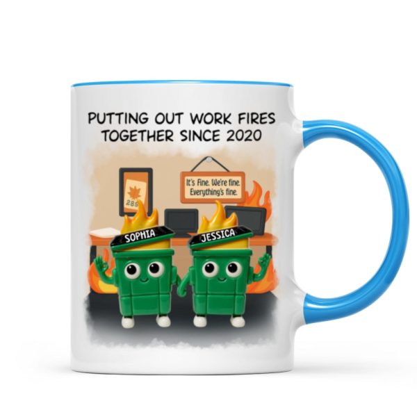 3D Effect Dumpster Fires In Office Scene - Personalized Mug - Funny Gift For Colleagues, Work Besties 3D Effect Dumpster Fires In Office Scene - Personalized Mug - Funny Gift For Colleagues, Work Besties