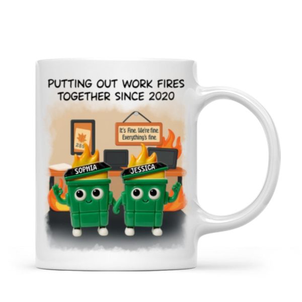 3D Effect Dumpster Fires In Office Scene - Personalized Mug - Funny Gift For Colleagues, Work Besties 3D Effect Dumpster Fires In Office Scene - Personalized Mug - Funny Gift For Colleagues, Work Besties
