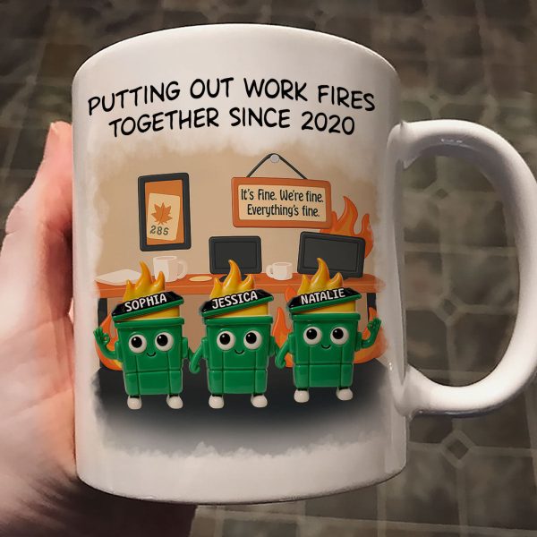 3D Effect Dumpster Fires In Office Scene - Personalized Mug - Funny Gift For Colleagues, Work Besties 3D Effect Dumpster Fires In Office Scene - Personalized Mug - Funny Gift For Colleagues, Work Besties