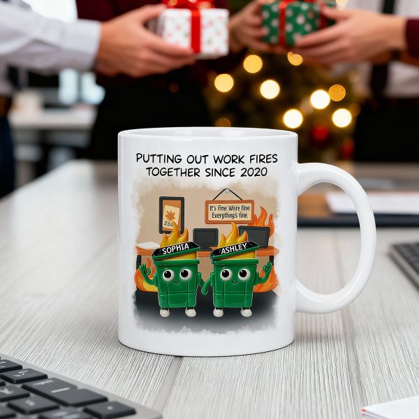 3D Effect Dumpster Fires In Office Scene - Personalized Mug - Funny Gift For Colleagues, Work Besties 3D Effect Dumpster Fires In Office Scene - Personalized Mug - Funny Gift For Colleagues, Work Besties