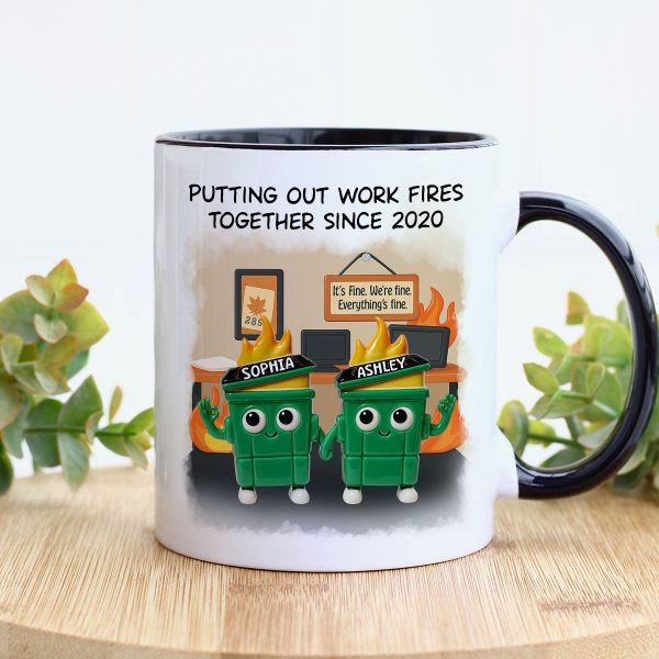3D Effect Dumpster Fires In Office Scene - Personalized Mug - Funny Gift For Colleagues, Work Besties 3D Effect Dumpster Fires In Office Scene - Personalized Mug - Funny Gift For Colleagues, Work Besties