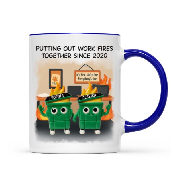 3D Effect Dumpster Fires In Office Scene - Personalized Mug - Funny Gift For Colleagues, Work Besties 3D Effect Dumpster Fires In Office Scene - Personalized Mug - Funny Gift For Colleagues, Work Besties