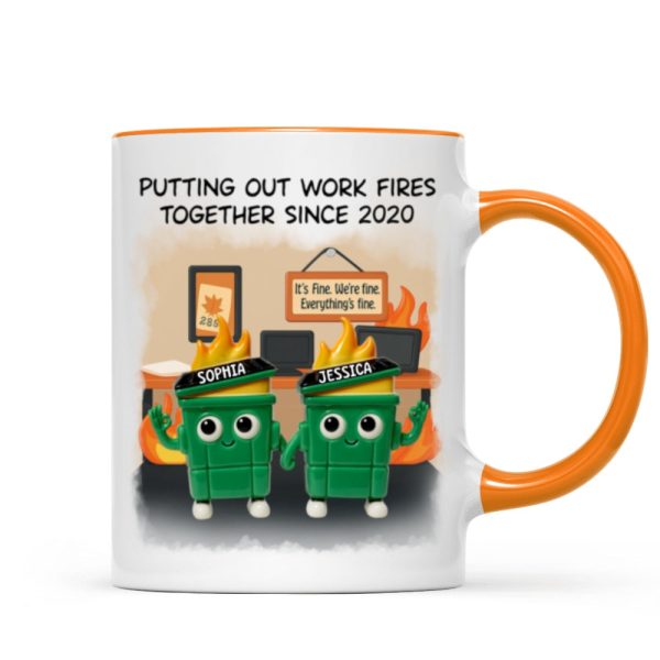3D Effect Dumpster Fires In Office Scene - Personalized Mug - Funny Gift For Colleagues, Work Besties 3D Effect Dumpster Fires In Office Scene - Personalized Mug - Funny Gift For Colleagues, Work Besties