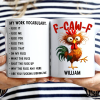 3D Effect Funny Chicken F-CAW-F My Work Vocabulary - Personalized Mug 3D Effect Funny Chicken F-CAW-F My Work Vocabulary - Personalized Mug