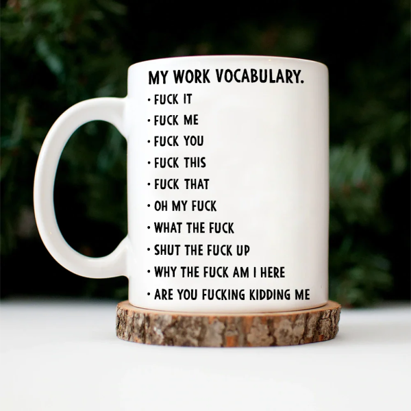 3D Effect Funny Chicken F-CAW-F My Work Vocabulary - Personalized Mug 3D Effect Funny Chicken F-CAW-F My Work Vocabulary - Personalized Mug