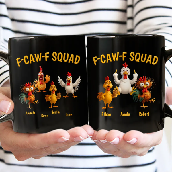 3D Effect Funny Chickens F-CAW-F Squad - Personalized Mug 3D Effect Funny Chickens F-CAW-F Squad - Personalized Mug