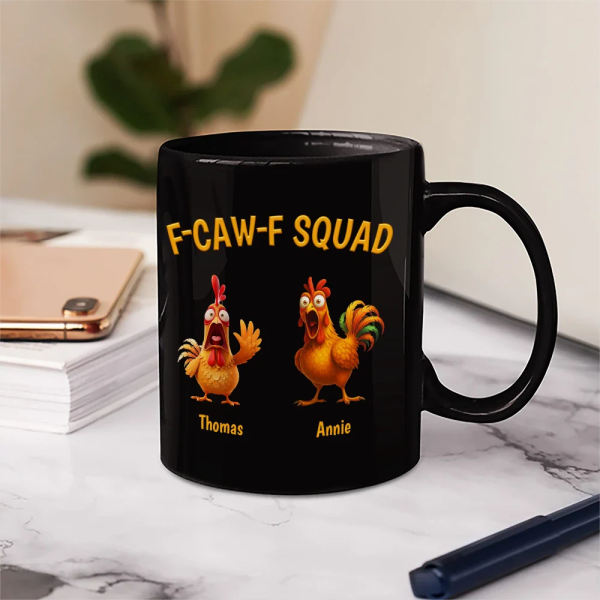 3D Effect Funny Chickens F-CAW-F Squad - Personalized Mug 3D Effect Funny Chickens F-CAW-F Squad - Personalized Mug