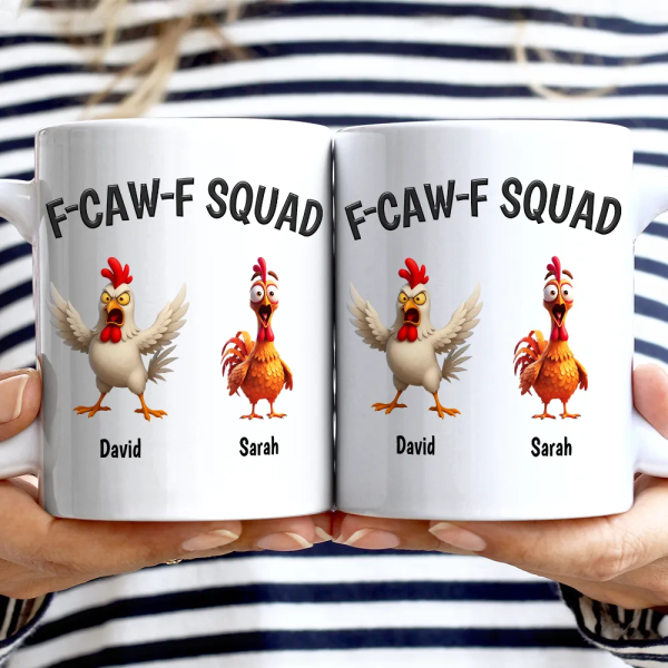 3D Effect Funny Chickens F-CAW-F Squad - Personalized Mug 3D Effect Funny Chickens F-CAW-F Squad - Personalized Mug