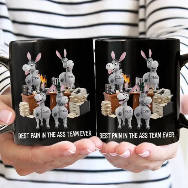 3D Effect Funny Donkey Coworkers Best Team Ever - Personalized Mug