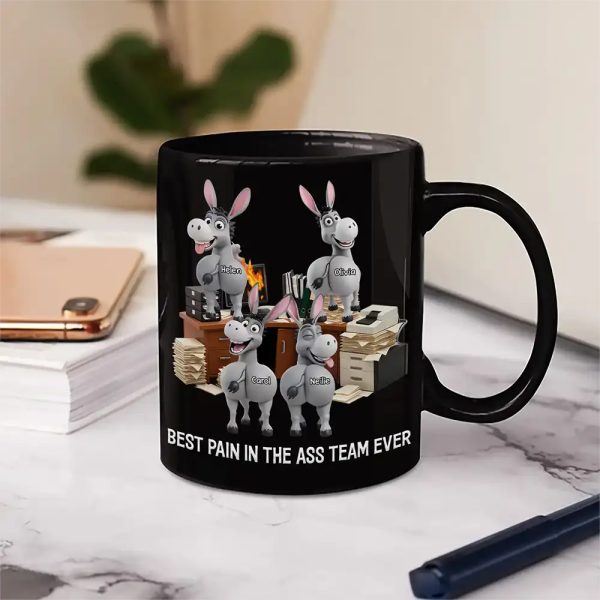 3D Effect Funny Donkey Coworkers Best Team Ever - Personalized Mug