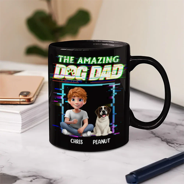 3D Effect Glitch Signal The Amazing Dog Dad - Personalized Mug 3D Effect Glitch Signal The Amazing Dog Dad - Personalized Mug