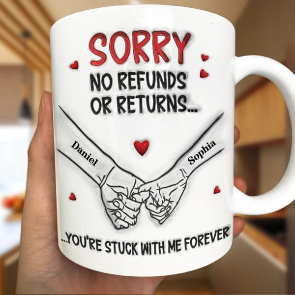 3D Inflated Effect Printed You Are Stuck With Me Forever - Personalized White Edge-to-Edge Mug 3D Inflated Effect Printed You Are Stuck With Me Forever - Personalized White Edge-to-Edge Mug