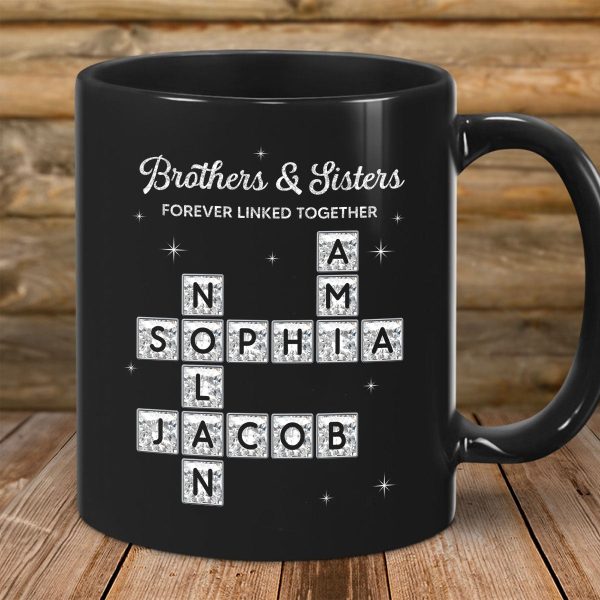 3D Shining Effect Brothers Sisters Crossword Puzzle Art - Personalized Mug - Christmas Gift For Siblings, Brothers, Sisters 3D Shining Effect Brothers Sisters Crossword Puzzle Art - Personalized Mug - Christmas Gift For Siblings, Brothers, Sisters