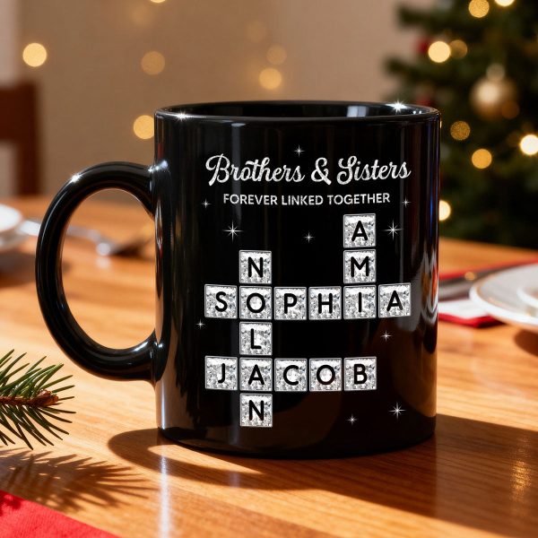 3D Shining Effect Brothers Sisters Crossword Puzzle Art - Personalized Mug - Christmas Gift For Siblings, Brothers, Sisters 3D Shining Effect Brothers Sisters Crossword Puzzle Art - Personalized Mug - Christmas Gift For Siblings, Brothers, Sisters