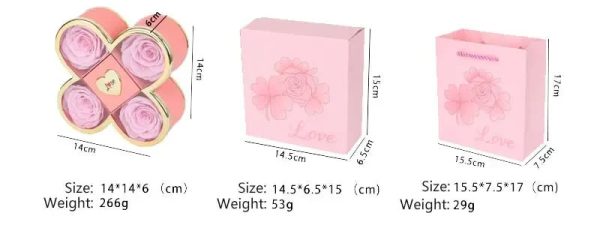 4-Leaf Clover Eternal Rose Jewelry Box with Necklace Gift 4-Leaf Clover Eternal Rose Jewelry Box with Necklace Gift