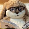 42cm Plush Angry Rabbit Soft Toy Cute Curly Hair Bunny Cushion for Kids and Room Decor