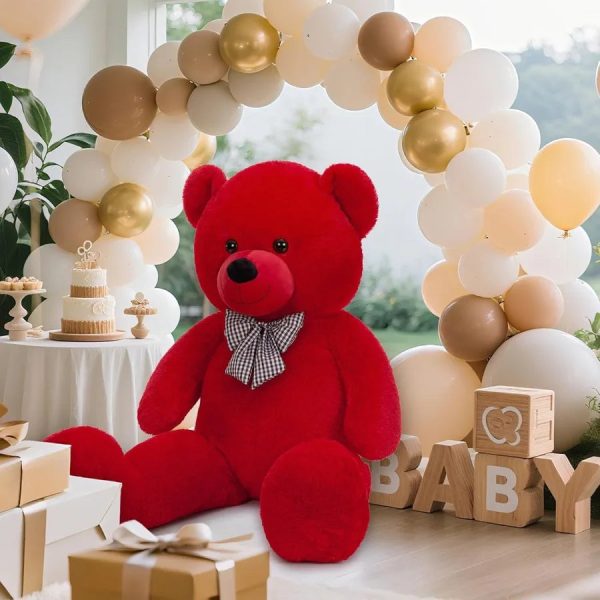 47-Inch Giant Red Teddy Bear Plush Toy Soft and Fluffy Stuffed Animal for Gifts 47-Inch Giant Red Teddy Bear Plush Toy Soft and Fluffy Stuffed Animal for Gifts