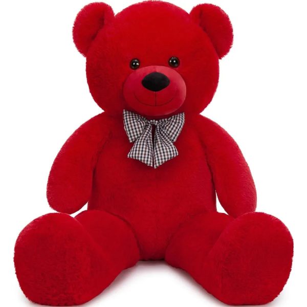 47-Inch Giant Red Teddy Bear Plush Toy Soft and Fluffy Stuffed Animal for Gifts 47-Inch Giant Red Teddy Bear Plush Toy Soft and Fluffy Stuffed Animal for Gifts