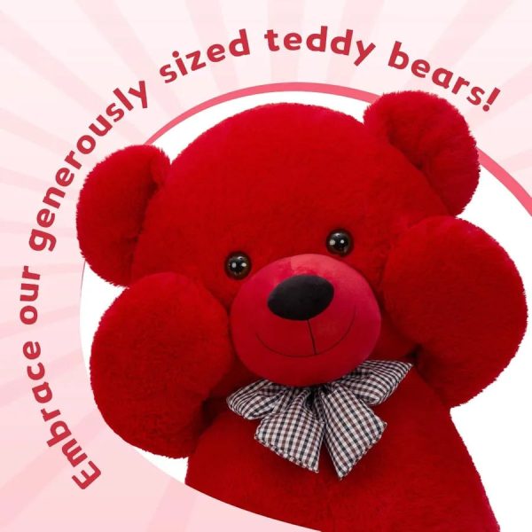 47-Inch Giant Red Teddy Bear Plush Toy Soft and Fluffy Stuffed Animal for Gifts 47-Inch Giant Red Teddy Bear Plush Toy Soft and Fluffy Stuffed Animal for Gifts