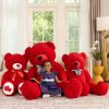 47-Inch Giant Red Teddy Bear Plush Toy Soft and Fluffy Stuffed Animal for Gifts 47-Inch Giant Red Teddy Bear Plush Toy Soft and Fluffy Stuffed Animal for Gifts