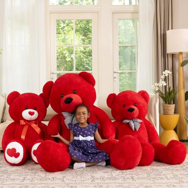 47-Inch Giant Red Teddy Bear Plush Toy Soft and Fluffy Stuffed Animal for Gifts 47-Inch Giant Red Teddy Bear Plush Toy Soft and Fluffy Stuffed Animal for Gifts