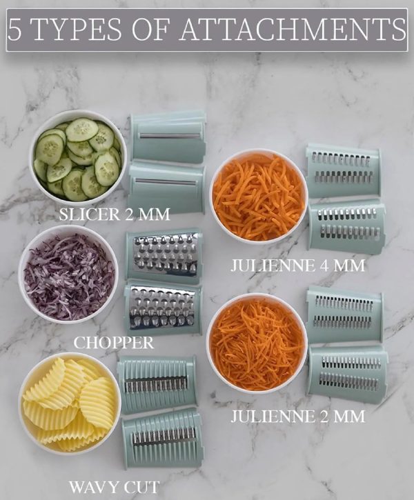 5 In 1 Rotary Gourmet Cheese Grater 5 In 1 Rotary Gourmet Cheese Grater