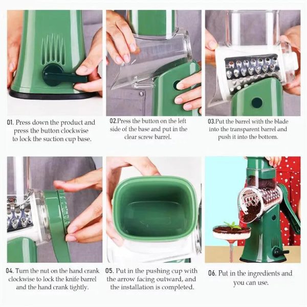 5 In 1 Rotary Gourmet Cheese Grater 5 In 1 Rotary Gourmet Cheese Grater