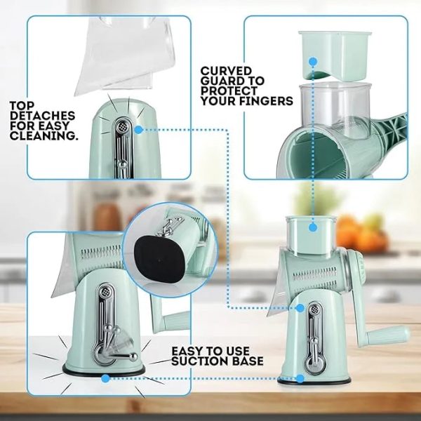5 In 1 Rotary Gourmet Cheese Grater 5 In 1 Rotary Gourmet Cheese Grater