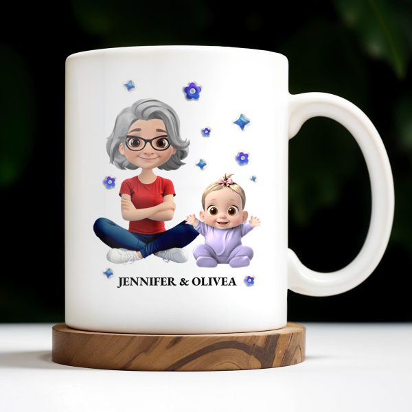 5 Things You Should Know About My Grandma, Cartoon Grandma And Baby - Personalized Custom Coffee Mug - GRM068_MG 5 Things You Should Know About My Grandma, Cartoon Grandma And Baby - Personalized Custom Coffee Mug - GRM068_MG
