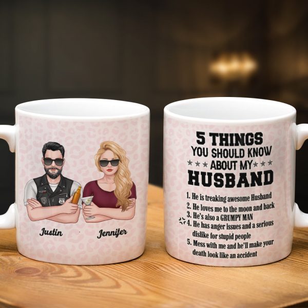 5 Things You Should Know About My Husband, Couple Gift, Personalized Mug, Drinking Couple Mug, Gift For Him 5 Things You Should Know About My Husband, Couple Gift, Personalized Mug, Drinking Couple Mug, Gift For Him