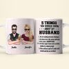 5 Things You Should Know About My Husband, Couple Gift, Personalized Mug, Drinking Couple Mug, Gift For Him 5 Things You Should Know About My Husband, Couple Gift, Personalized Mug, Drinking Couple Mug, Gift For Him