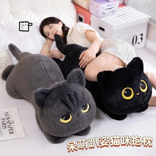 50cm Black Cat Plush Pillow Soft Cuddly Stuffed Toy