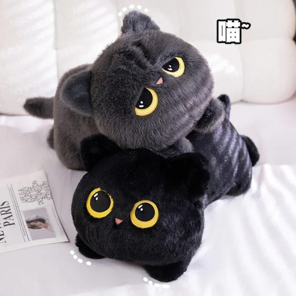 50cm Black Cat Plush Pillow Soft Cuddly Stuffed Toy